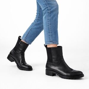 Cole Haan Black Leather Mid-Calf Chelsea Women's Boots Size 8